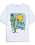 Solar Power Oversize Beyaz T-Shirt