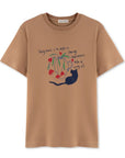 Cat Regular Açık Kahve T-Shirt