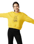 Shine Crop Oversize Nakış Detaylı Sweatshirt