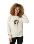 Music Nakış Detaylı Oversize Beyaz Sweatshirt