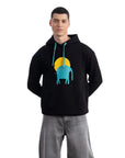 Elephant Kapüşonlu Siyah Sweatshirt