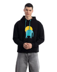 Elephant Kapüşonlu Siyah Sweatshirt