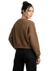 Overthinker Crop Oversize Nakış Detaylı Sweatshirt