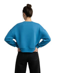 Darling Crop Oversize Nakış Detaylı Sweatshirt