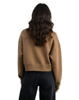 Power Crop Oversize Nakış Detaylı Sweatshirt