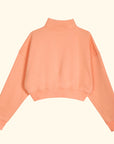 Basic Fermuarlı Crop Sweatshirt
