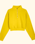 Basic Fermuarlı Crop Sweatshirt