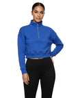 Basic Fermuarlı Crop Sweatshirt