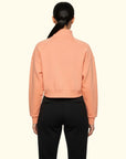 Basic Fermuarlı Crop Sweatshirt