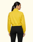 Basic Fermuarlı Crop Sweatshirt