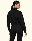 Basic Fermuarlı Crop Sweatshirt