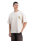 Lemon Nakış Oversize Ekru T-Shirt