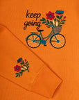 Balance Nakış Detaylı Oversize Turuncu Sweatshirt