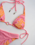 Retro Pink Çift Taraflı Bikini Takım