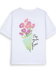 Be Happy Oversize Beyaz T-Shirt