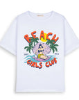 Girls Club Oversize Beyaz T-Shirt