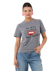 Lips Regular Gri T-Shirt