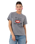 Lips Regular Gri T-Shirt