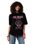 Beach Oversize Siyah T-Shirt