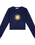 Solar Crop Regular Lacivert Sweatshirt