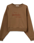 Overthinker Crop Oversize Nakış Detaylı Sweatshirt