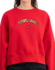 Love Club Crop Oversize Nakış Detaylı Sweatshirt