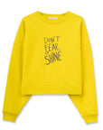 Shine Crop Oversize Nakış Detaylı Sweatshirt