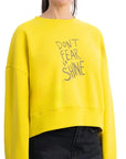 Shine Crop Oversize Nakış Detaylı Sweatshirt