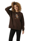 Books Nakış Detaylı Oversize Kahverengi Sweatshirt