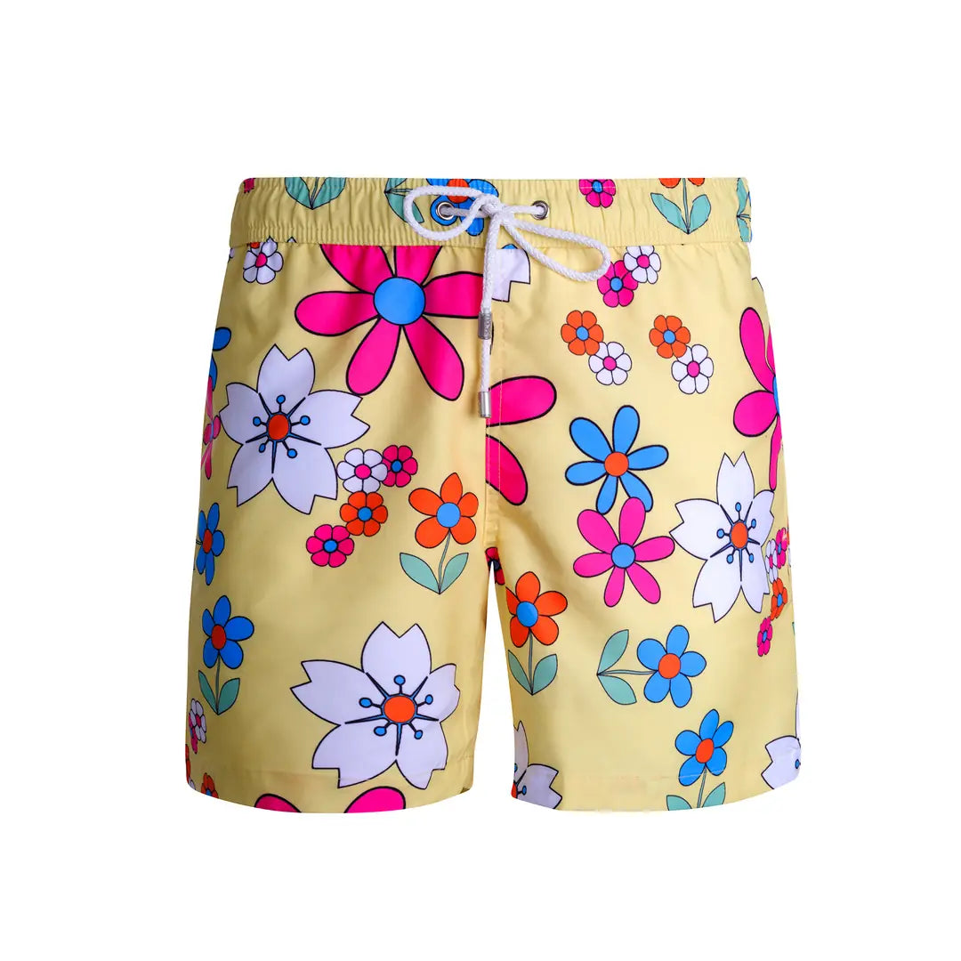 Retro Bloom VelvetTouch Deniz Şortu