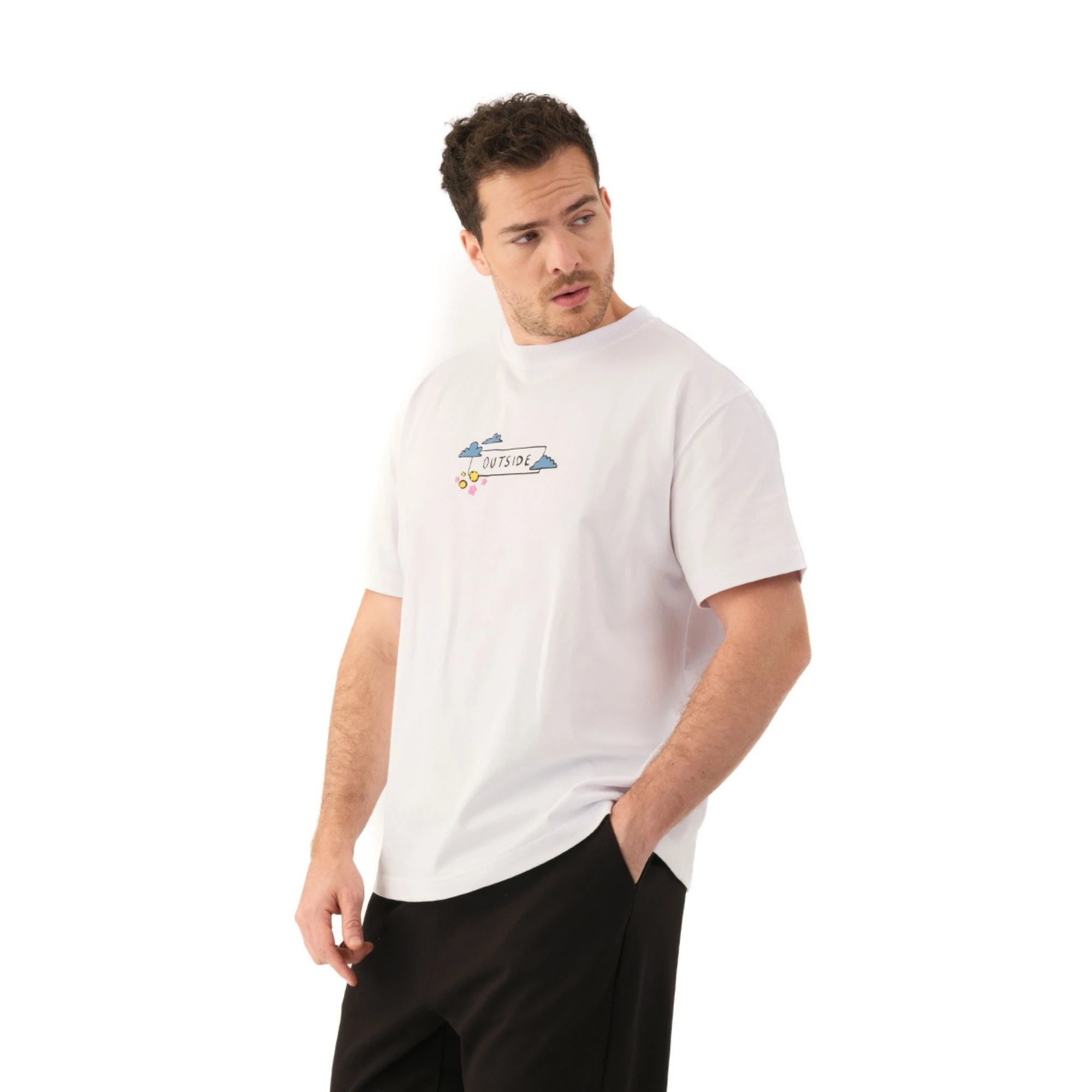 Outside Oversize Beyaz T-Shirt