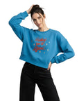 Darling Crop Oversize Nakış Detaylı Sweatshirt
