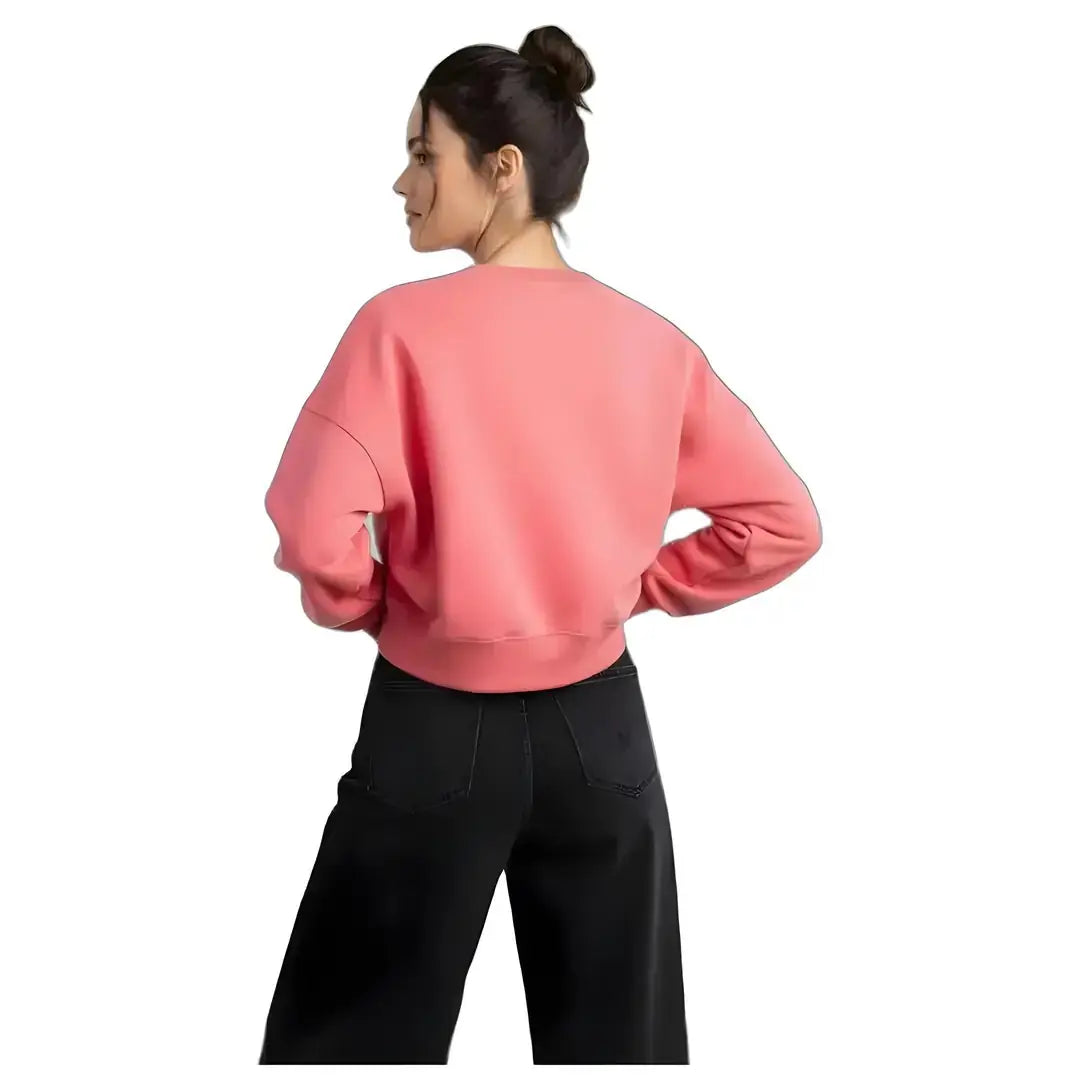 Strong Crop Oversize Nakış Detaylı Sweatshirt