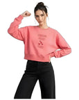 Strong Crop Oversize Nakış Detaylı Sweatshirt