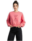 Strong Crop Oversize Nakış Detaylı Sweatshirt