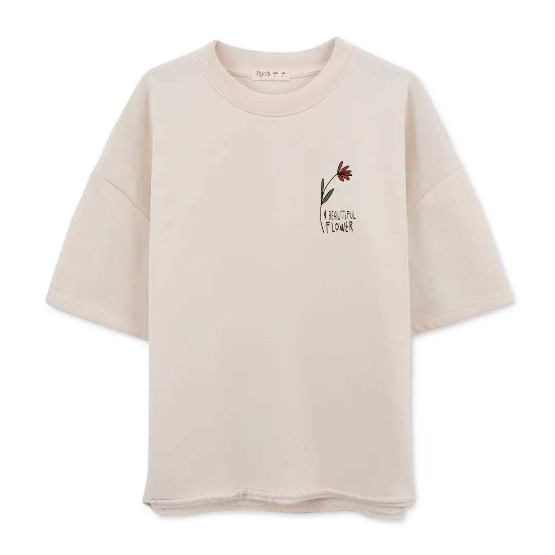 Beautiful Oversize Ekru T-Shirt