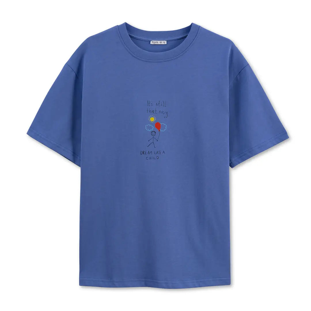Baloon Regular İndigo T-Shirt