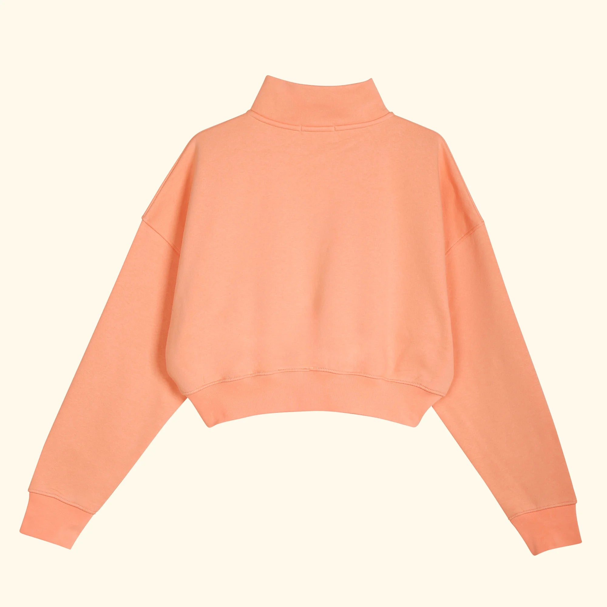Basic Fermuarlı Crop Sweatshirt