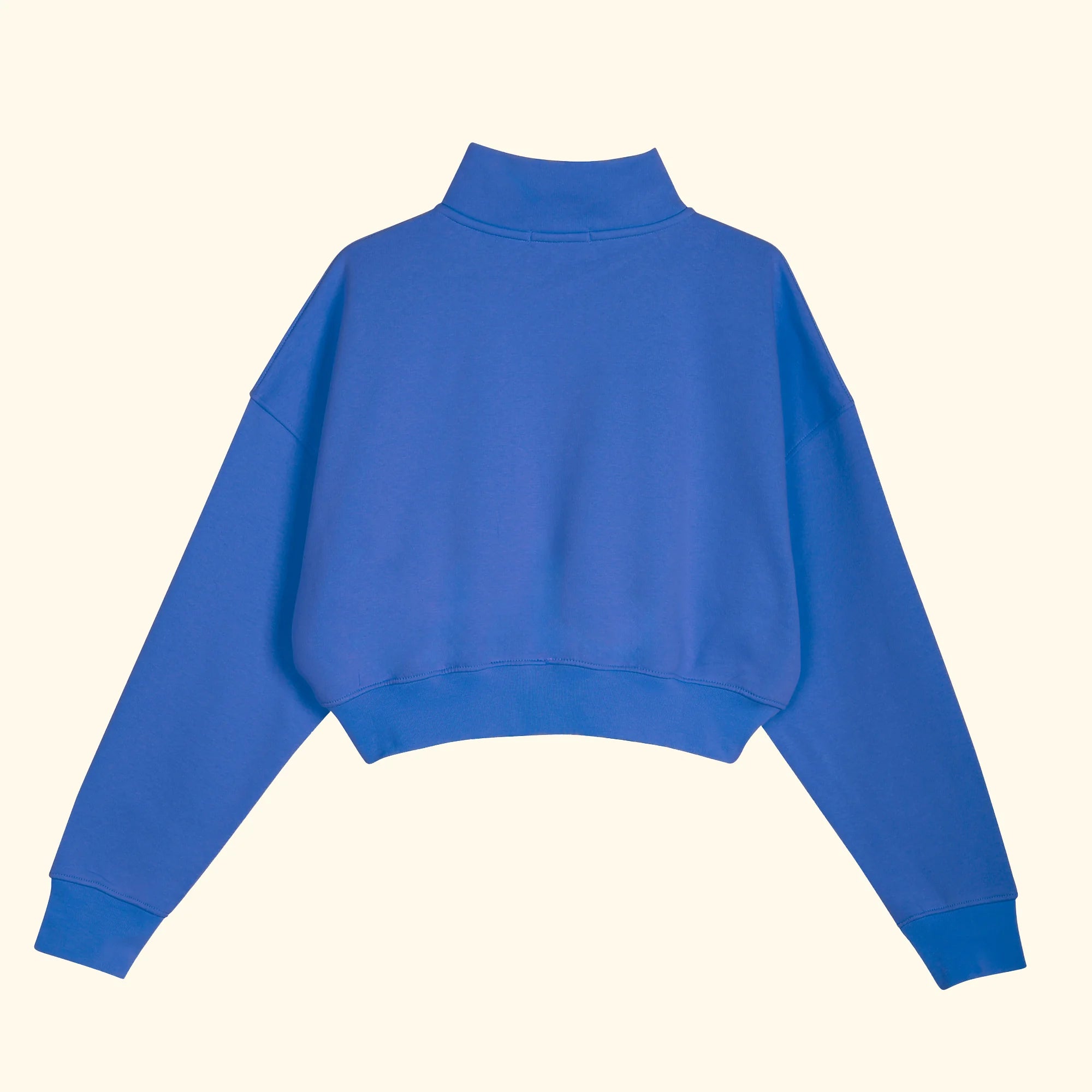 Basic Fermuarlı Crop Sweatshirt