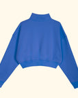 Basic Fermuarlı Crop Sweatshirt