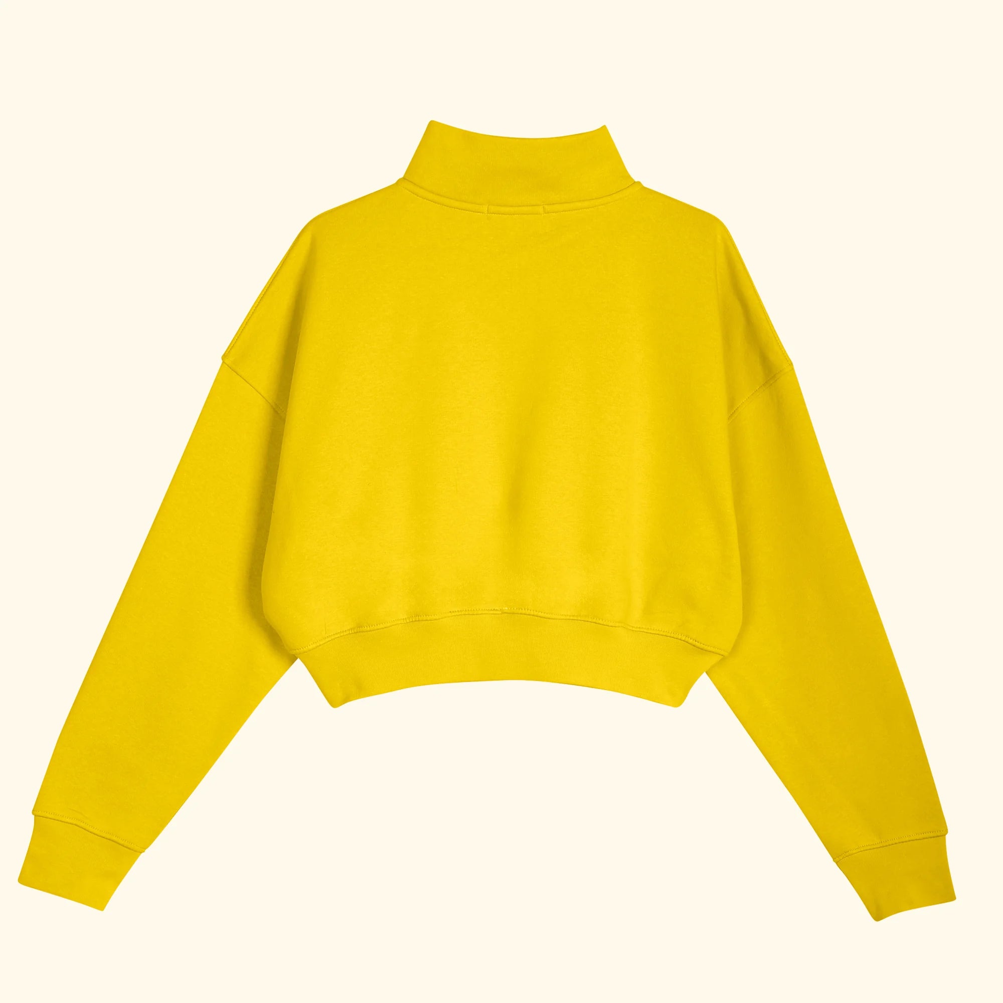 Basic Fermuarlı Crop Sweatshirt