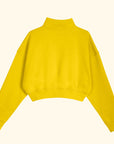Basic Fermuarlı Crop Sweatshirt