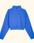 Basic Fermuarlı Crop Sweatshirt