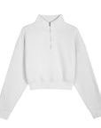Basic Fermuarlı Crop Sweatshirt