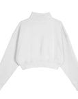 Basic Fermuarlı Crop Sweatshirt