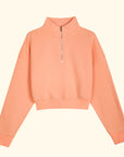 Basic Fermuarlı Crop Sweatshirt