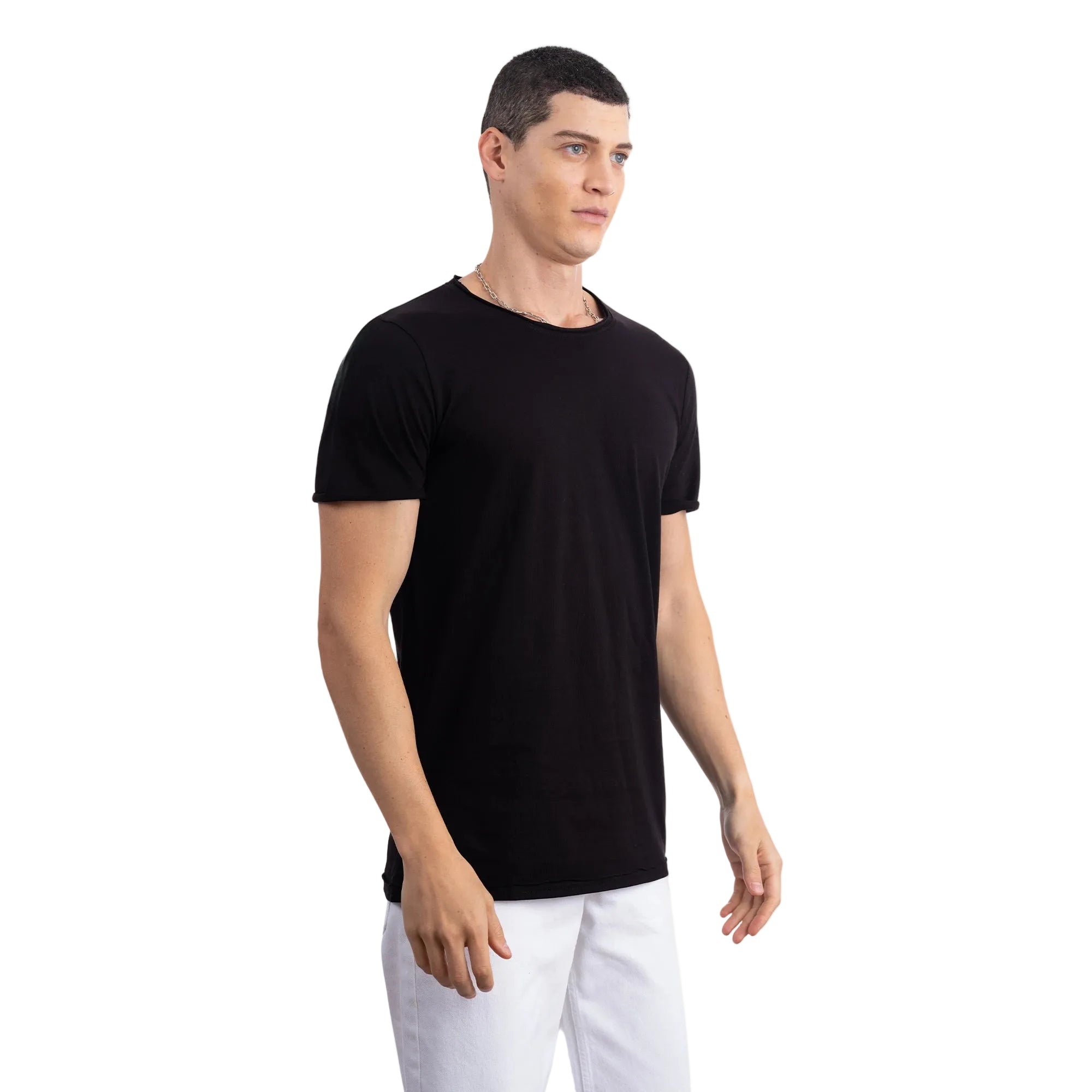 Basic Regular Kesik Yaka T-Shirt