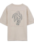 Vase Nakış Oversize Ekru T-Shirt