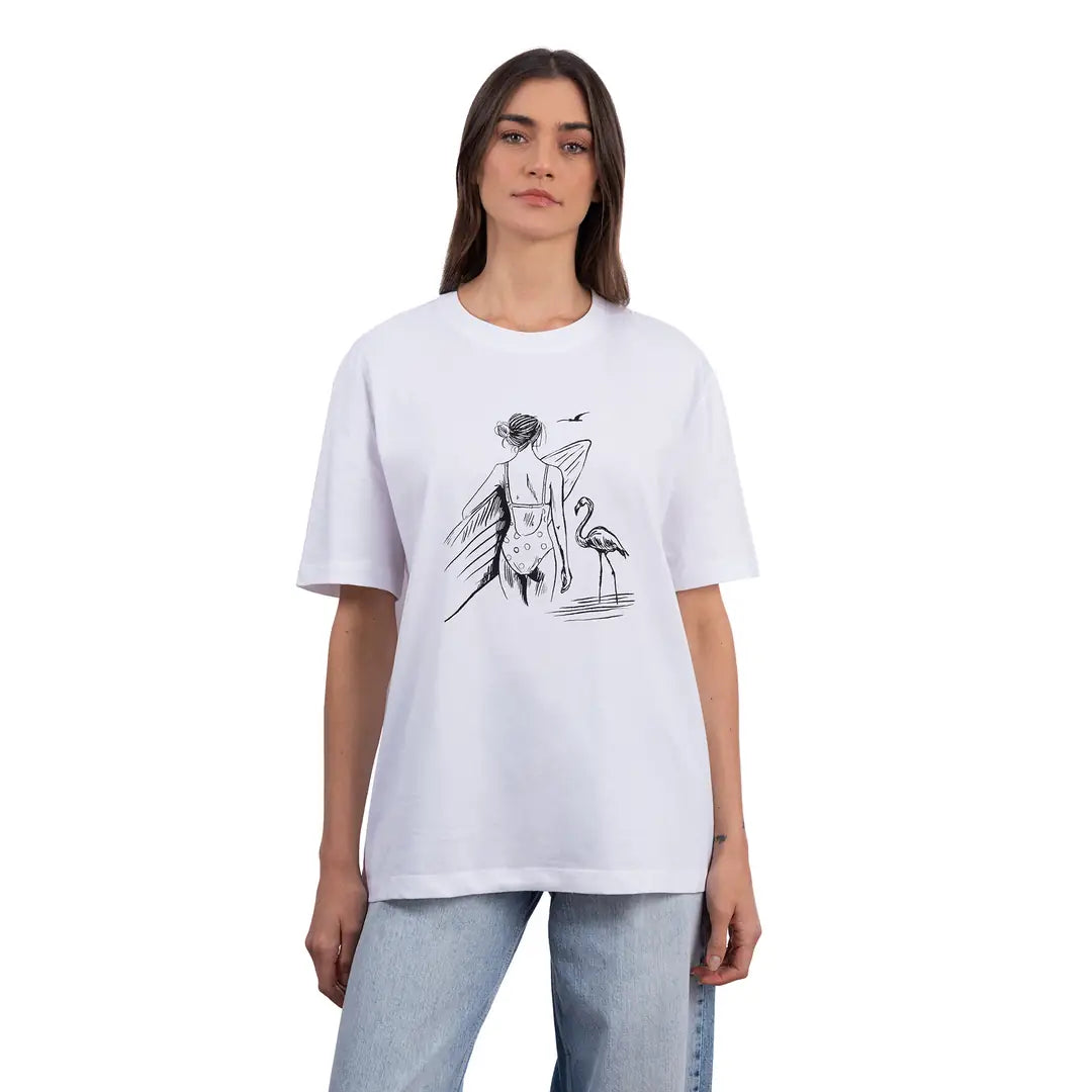Surf Oversize Beyaz T-Shirt