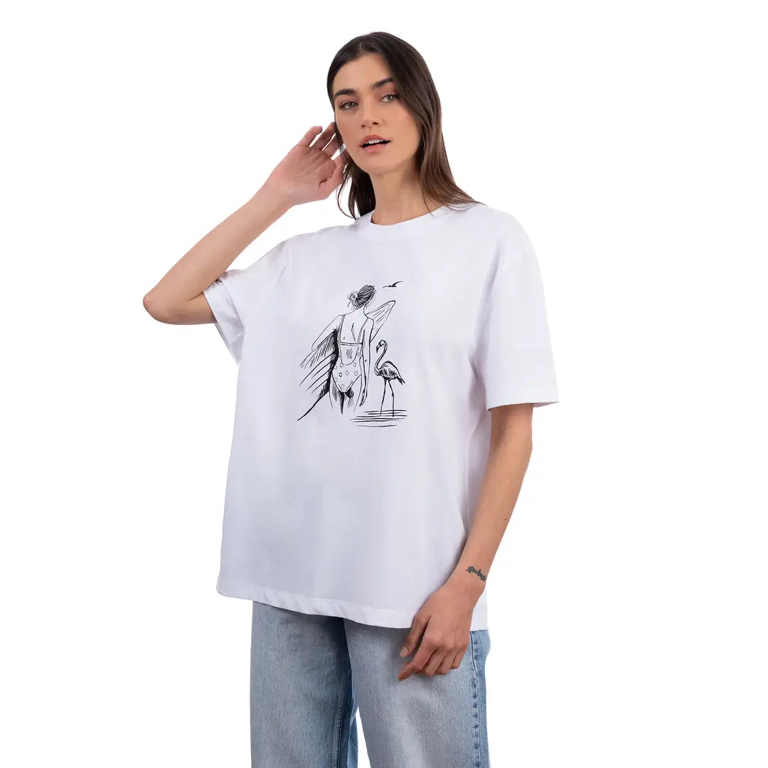 Surf Oversize Beyaz T-Shirt